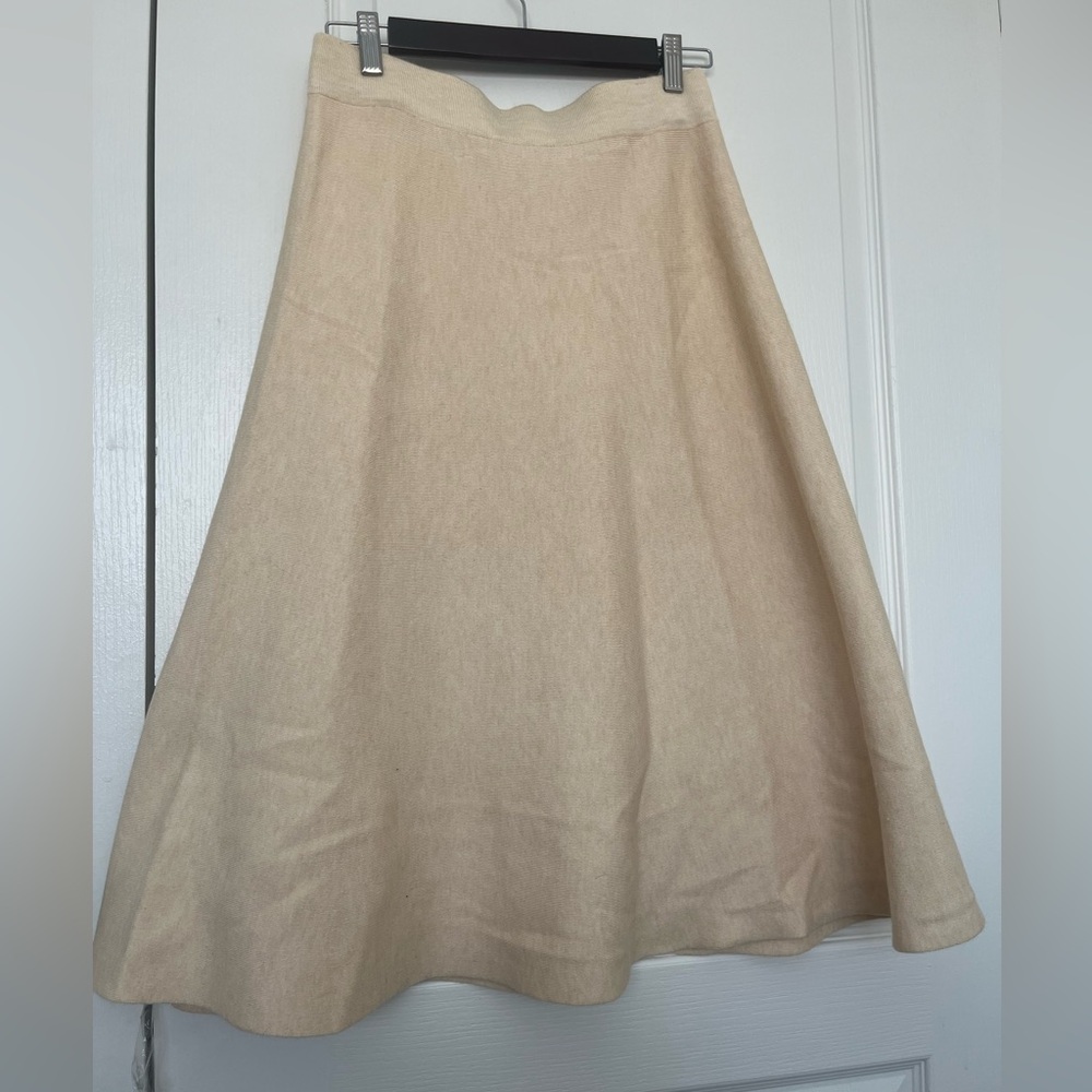 Mango Cream Knit A Line Skirt Size S